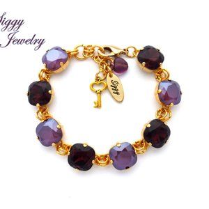 Swarovski Cushion Cut Burgundy Bracelet